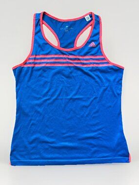 Adidas Womens Tank Top Athletic Blue Size S Climalite Climacool Fitness Shirt